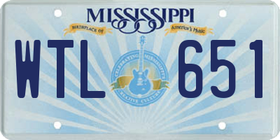 MS license plate WTL651