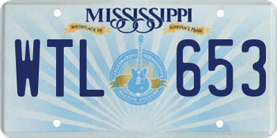 MS license plate WTL653