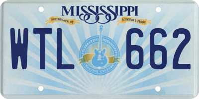 MS license plate WTL662