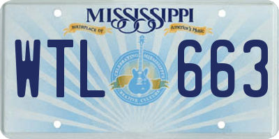 MS license plate WTL663