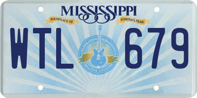 MS license plate WTL679