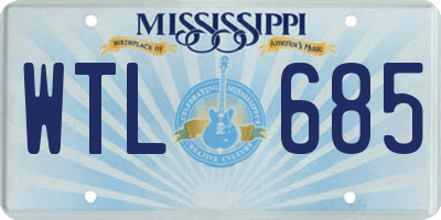 MS license plate WTL685
