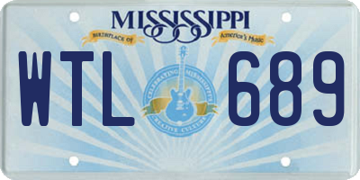 MS license plate WTL689