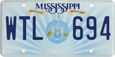 MS license plate WTL694
