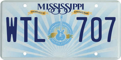MS license plate WTL707