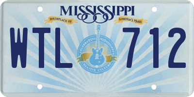 MS license plate WTL712