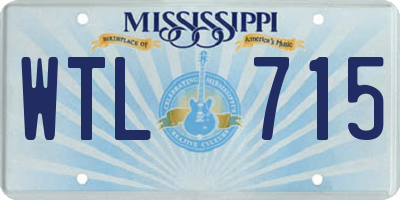 MS license plate WTL715