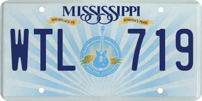 MS license plate WTL719