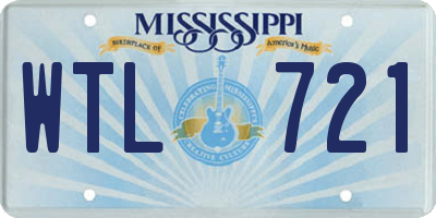 MS license plate WTL721