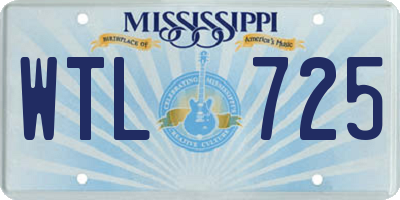 MS license plate WTL725