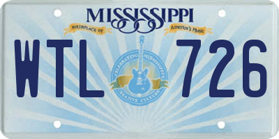 MS license plate WTL726