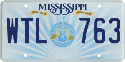 MS license plate WTL763