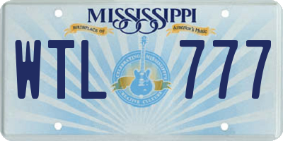 MS license plate WTL777