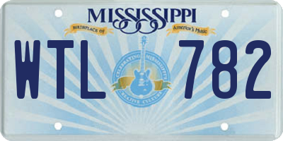 MS license plate WTL782