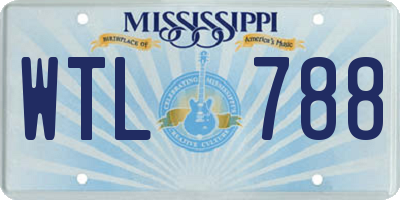MS license plate WTL788