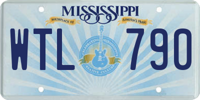MS license plate WTL790