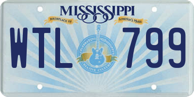 MS license plate WTL799