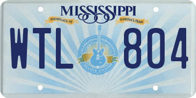 MS license plate WTL804