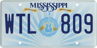 MS license plate WTL809