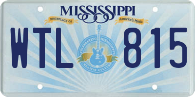 MS license plate WTL815