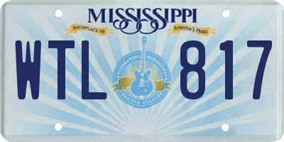 MS license plate WTL817
