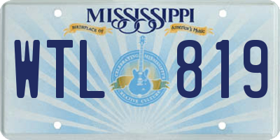 MS license plate WTL819