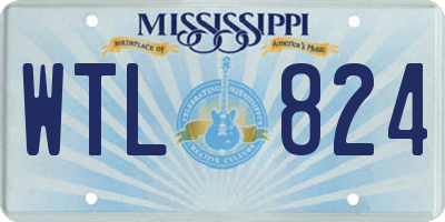 MS license plate WTL824