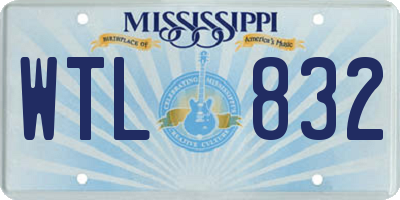 MS license plate WTL832