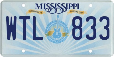 MS license plate WTL833