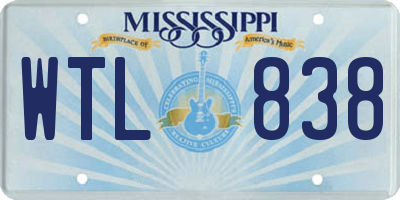 MS license plate WTL838
