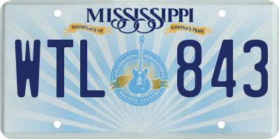 MS license plate WTL843
