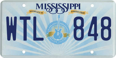 MS license plate WTL848