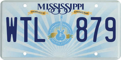 MS license plate WTL879