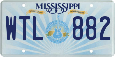 MS license plate WTL882