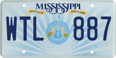 MS license plate WTL887
