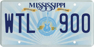 MS license plate WTL900