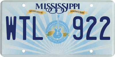 MS license plate WTL922