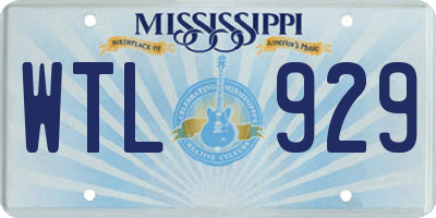 MS license plate WTL929