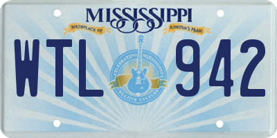 MS license plate WTL942