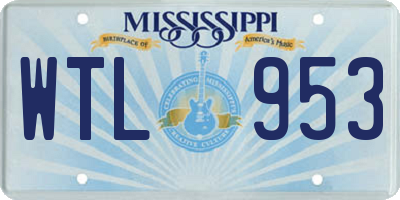 MS license plate WTL953