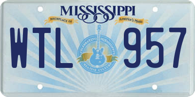 MS license plate WTL957