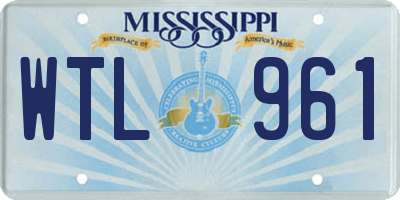 MS license plate WTL961