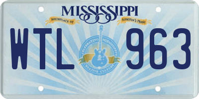 MS license plate WTL963