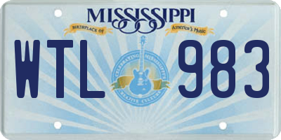 MS license plate WTL983