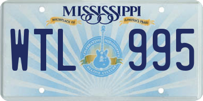 MS license plate WTL995