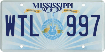 MS license plate WTL997