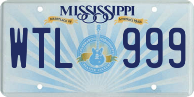 MS license plate WTL999
