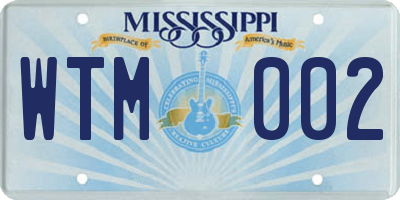 MS license plate WTM002