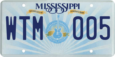 MS license plate WTM005