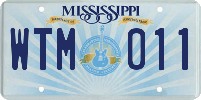 MS license plate WTM011